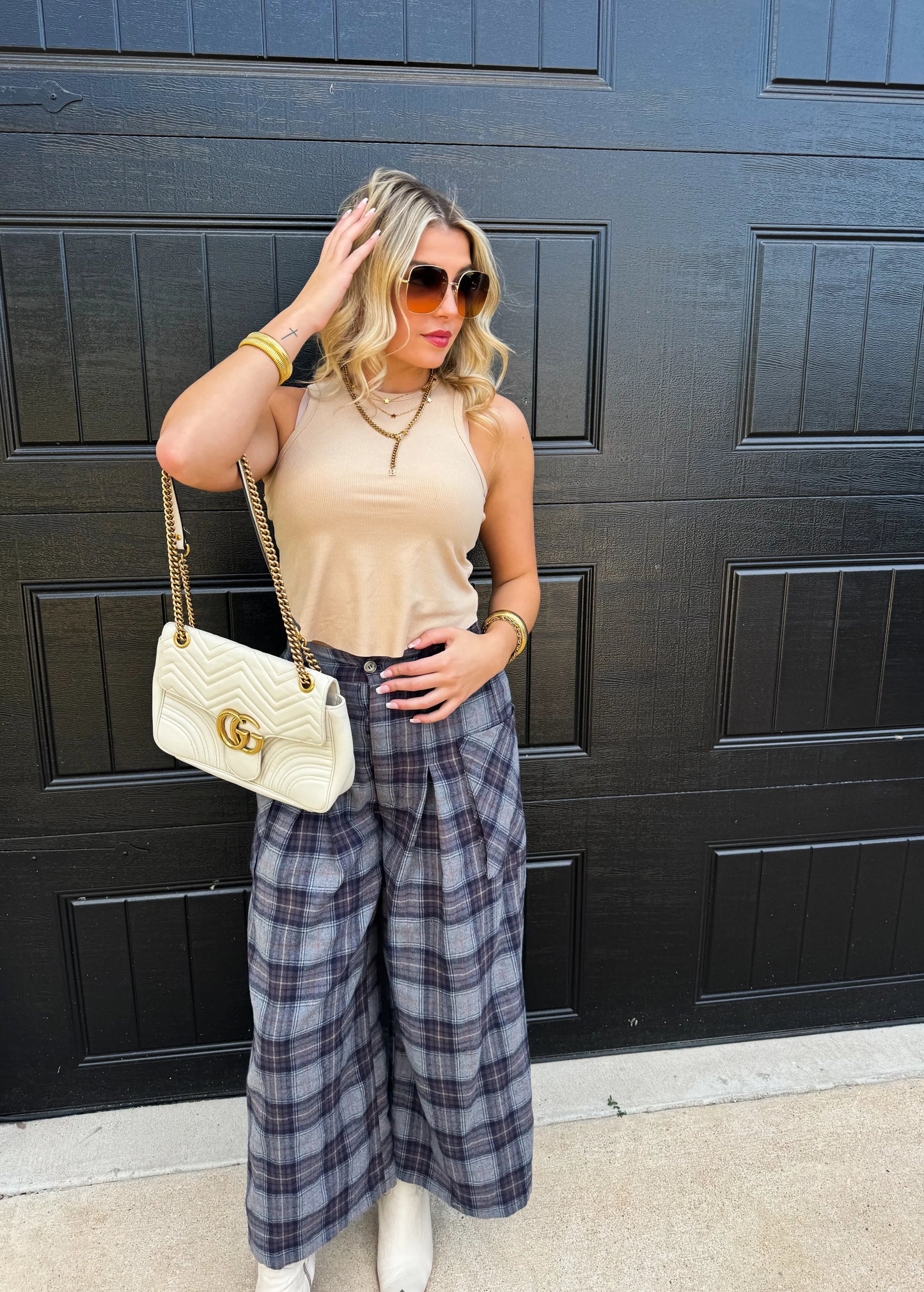 PREORDER: Cayla Crop Plaid Pants in Two Colors