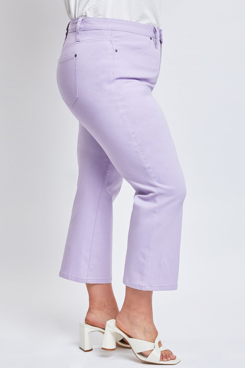 YMI Jeanswear Lavender Mid-Rise Cropped Straight Jeans