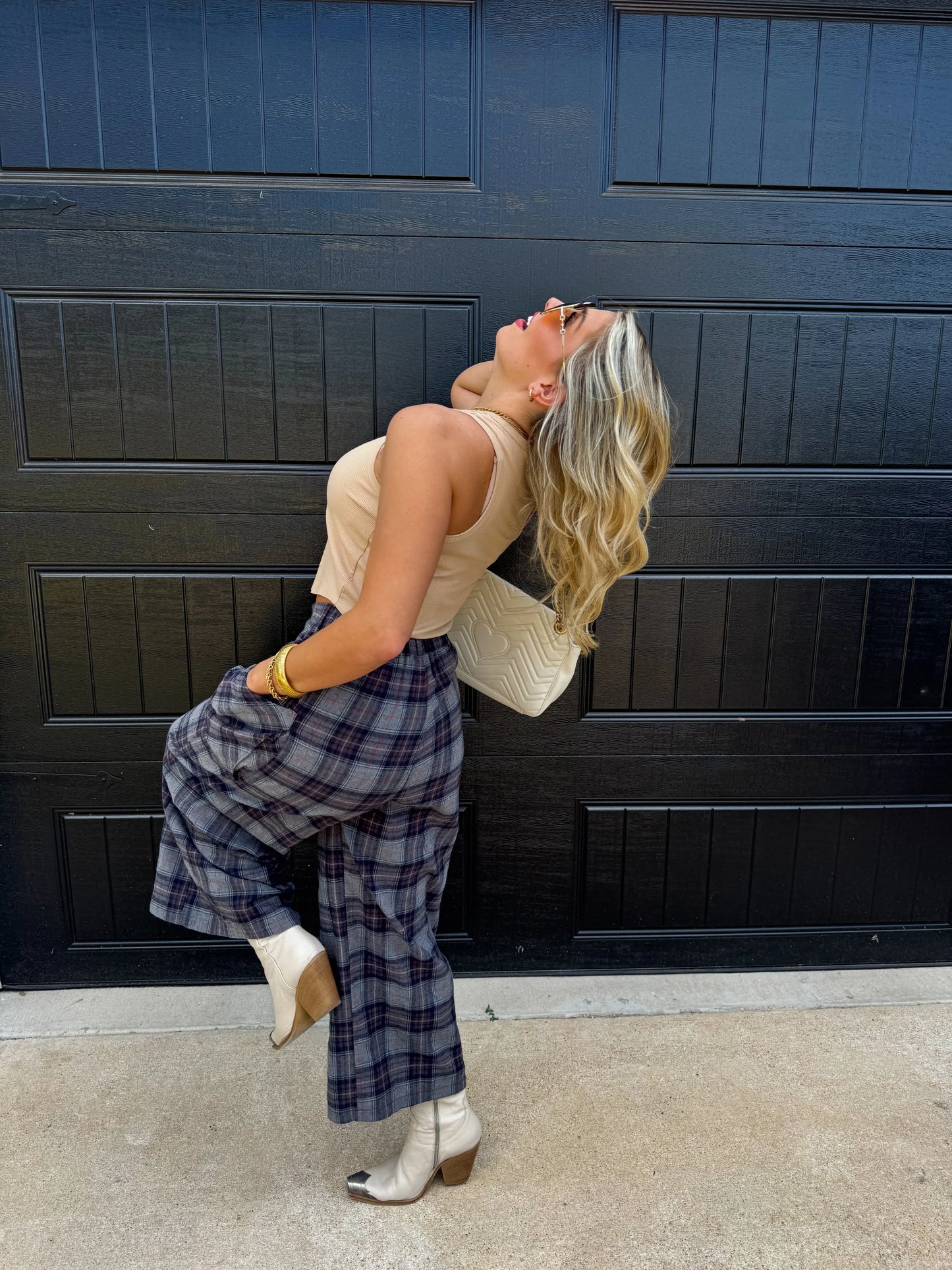 PREORDER: Cayla Crop Plaid Pants in Two Colors