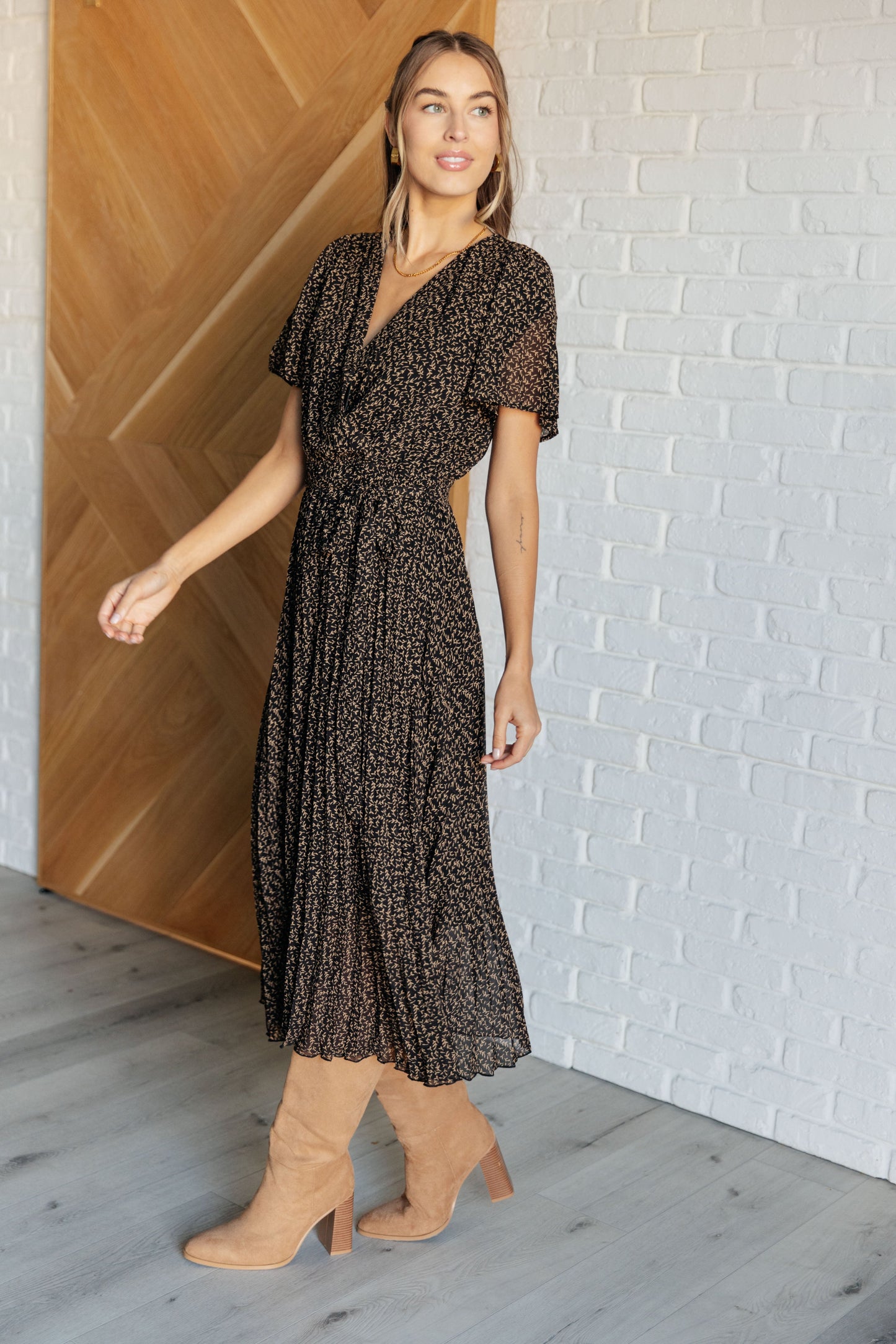 Cause a Scene Surplice Neck Dress