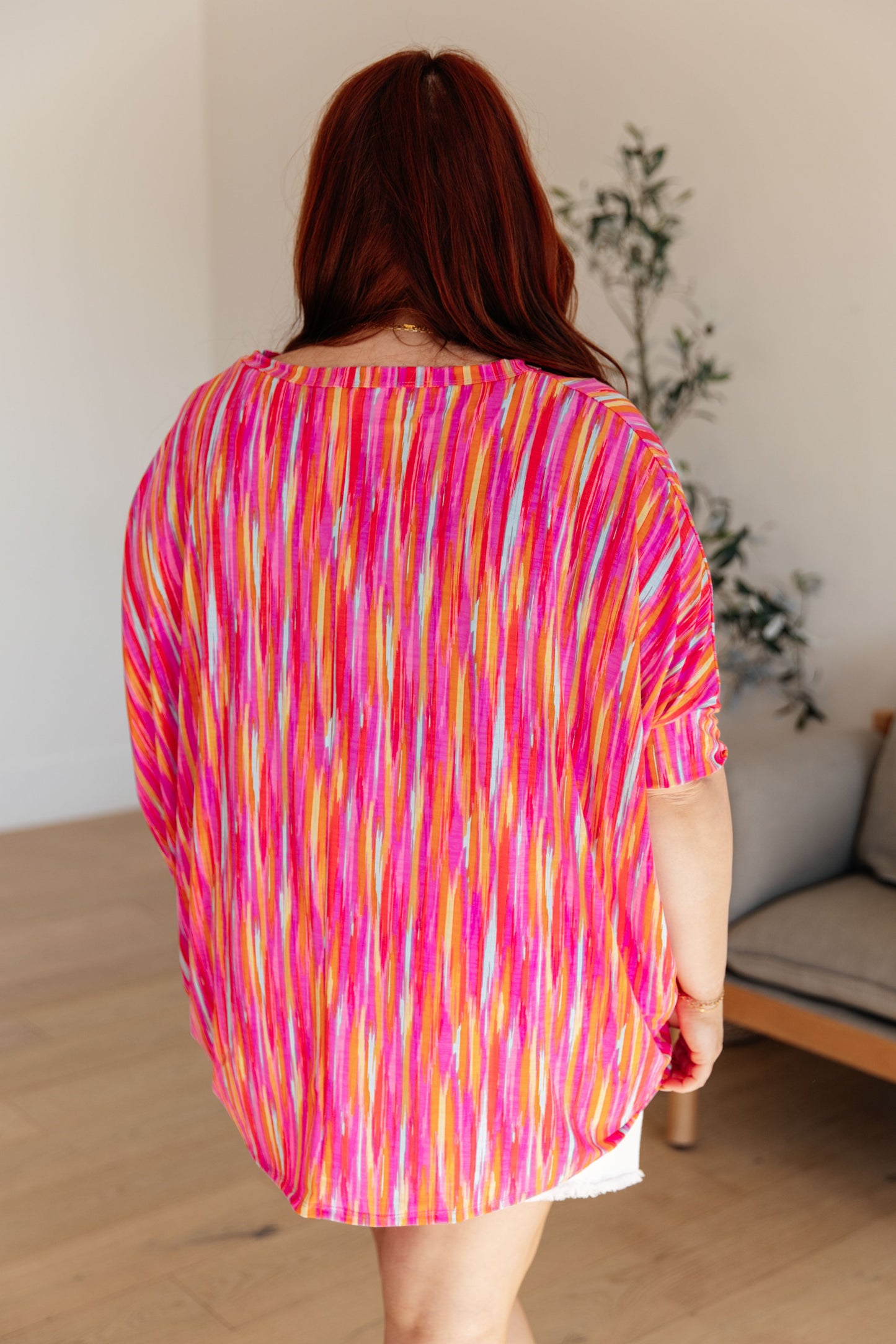 Essential Blouse in Magenta Kaleidoscope