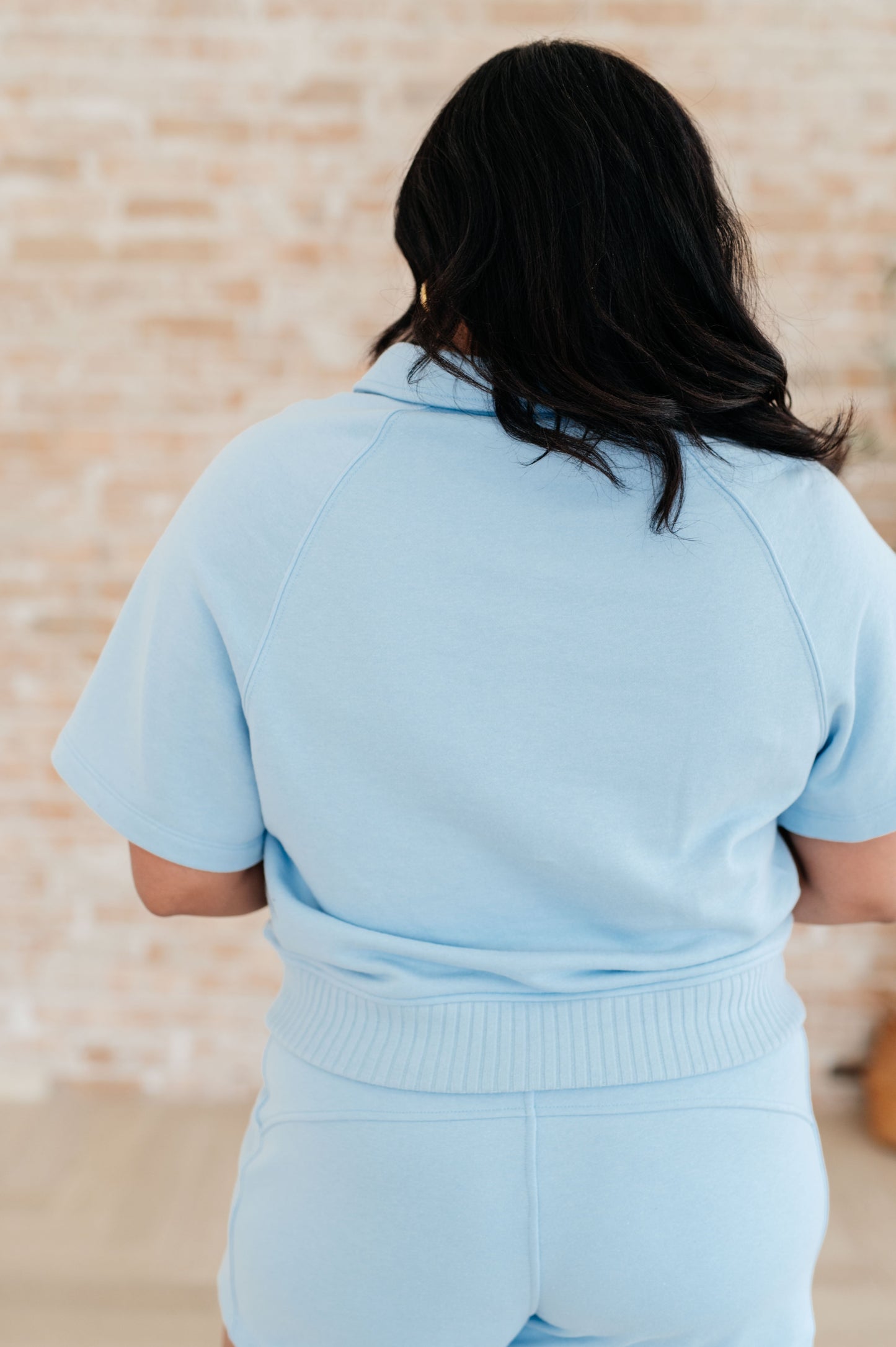 Meet Me by the Pier Collared Top in Sky Blue