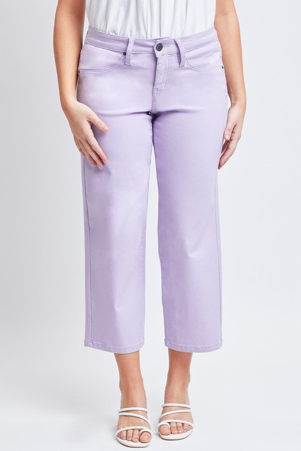 YMI Jeanswear Lavender Mid-Rise Cropped Straight Jeans