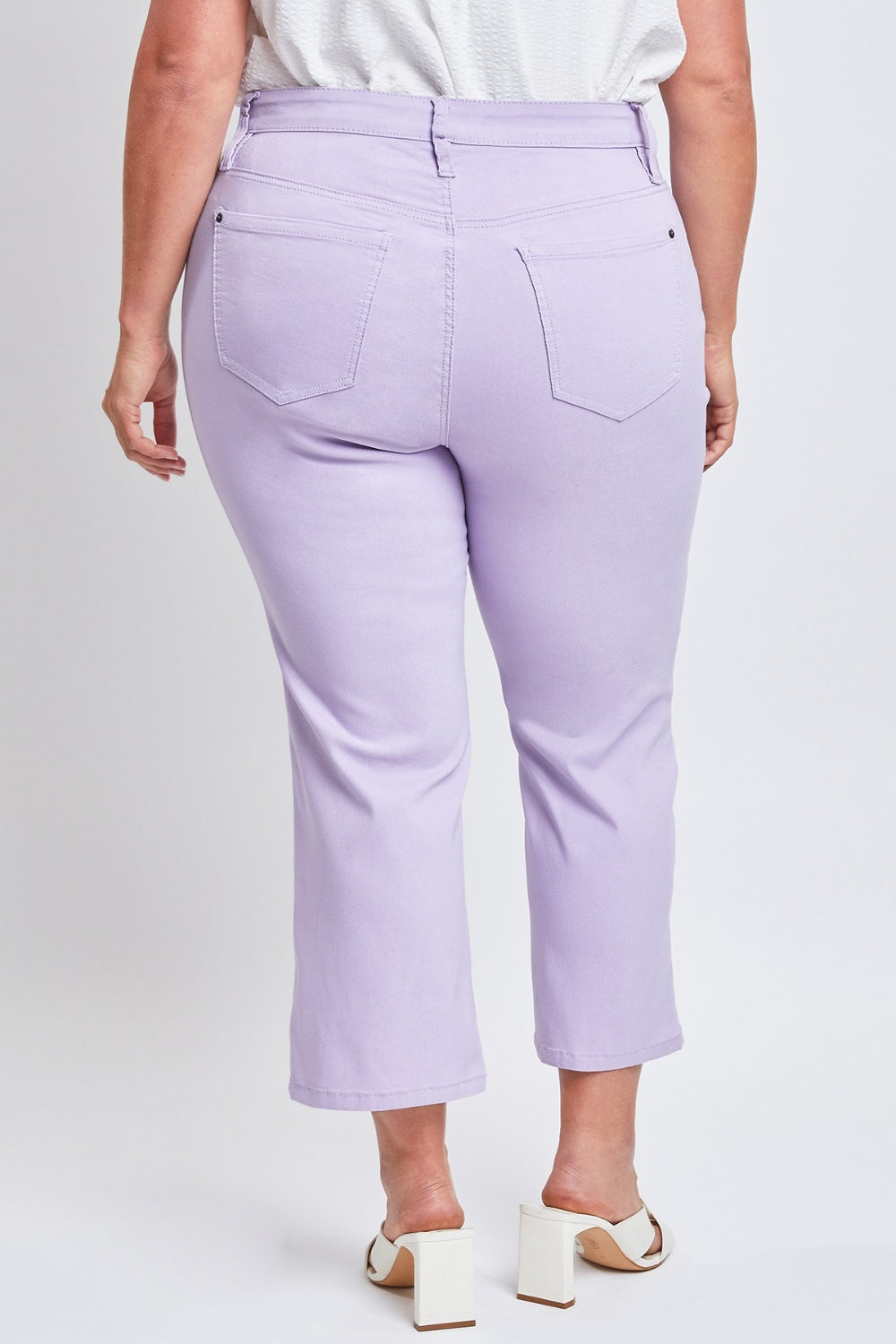 YMI Jeanswear Lavender Mid-Rise Cropped Straight Jeans