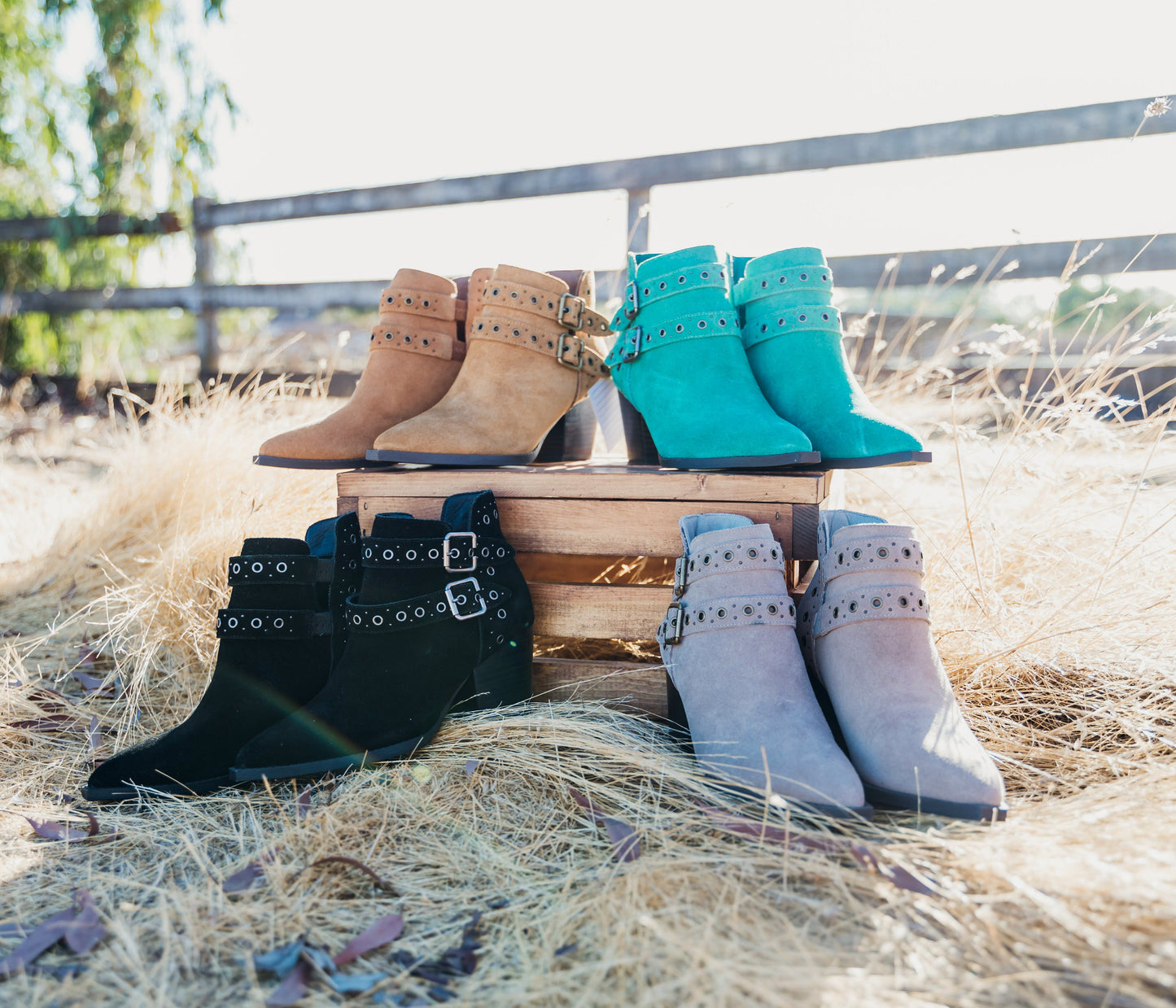 Elsa Leather Ankle Boot in Teal