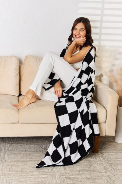 Checkered Throw Blanket Multiple Colors