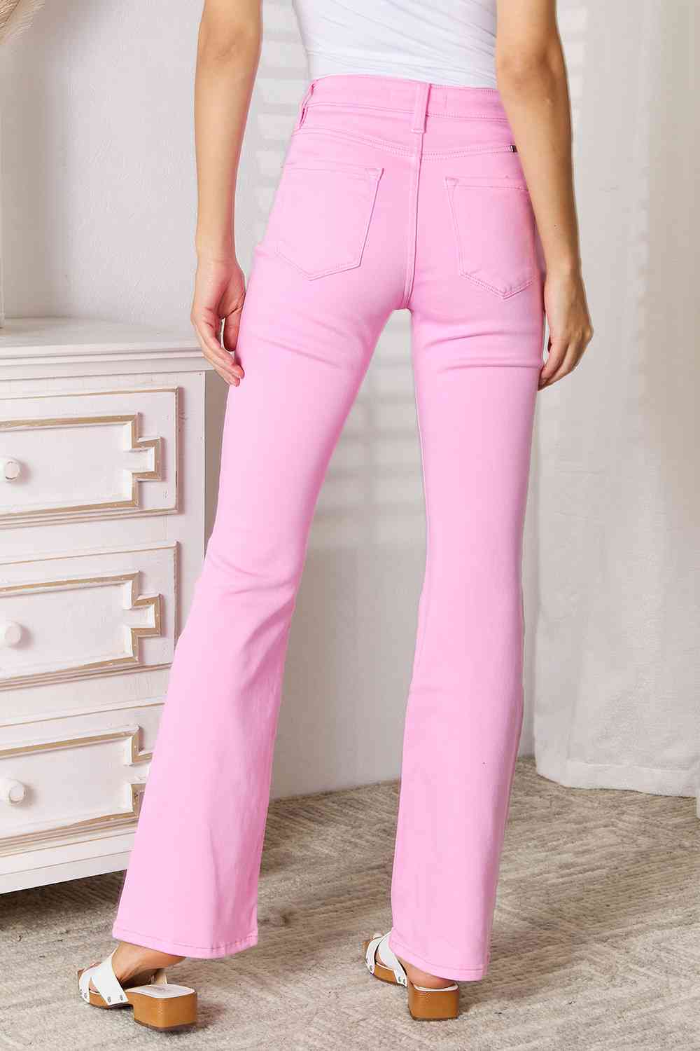 Kancan Pink High Rise Bootcut Jeans