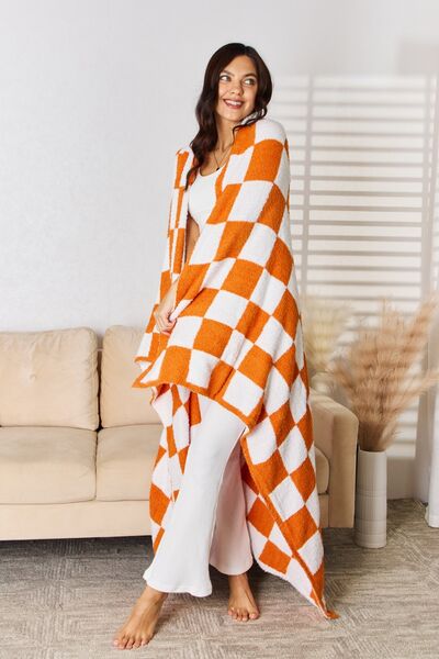 Checkered Throw Blanket Multiple Colors