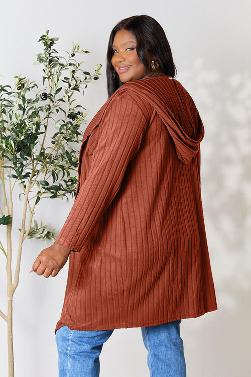 Ribbed Long Sleeve Cardigan Multiple Colors