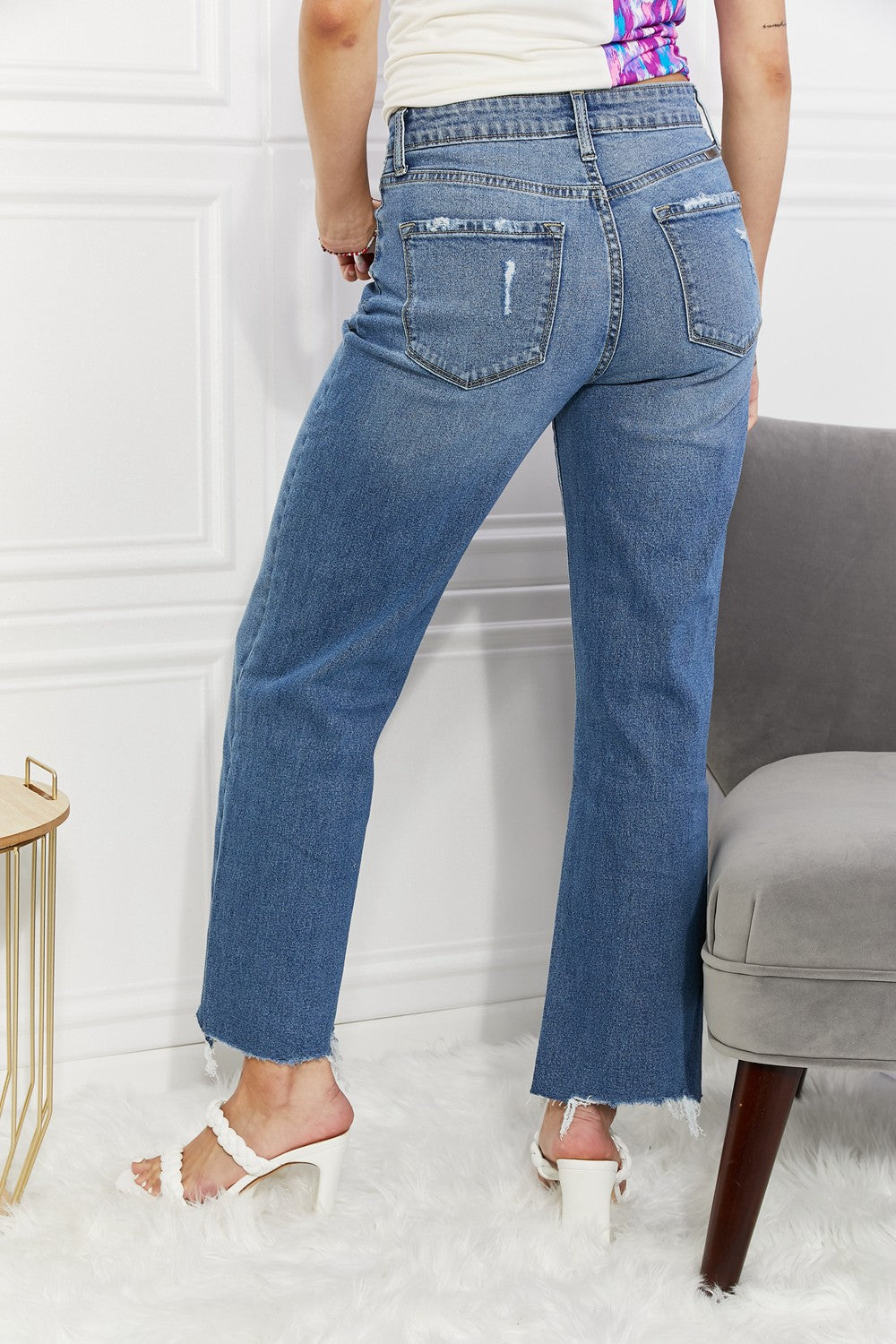 Kancan Melanie Crop Wide Leg Jeans