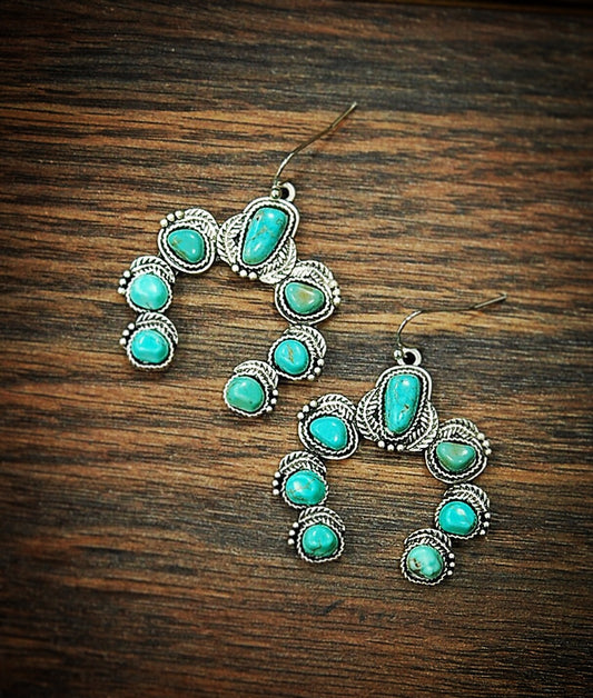 Turquoise Squash Blossom Earrings