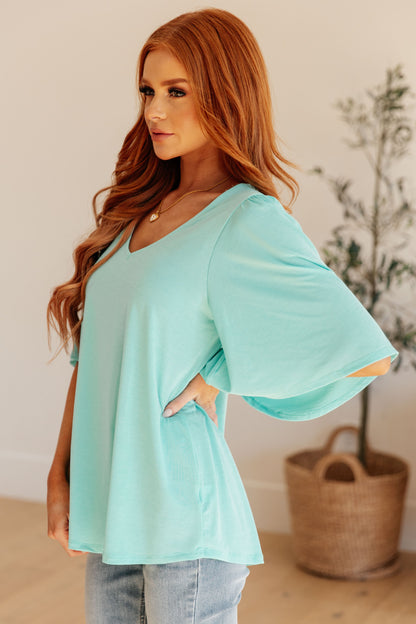 Cali Blouse in Neon Blue