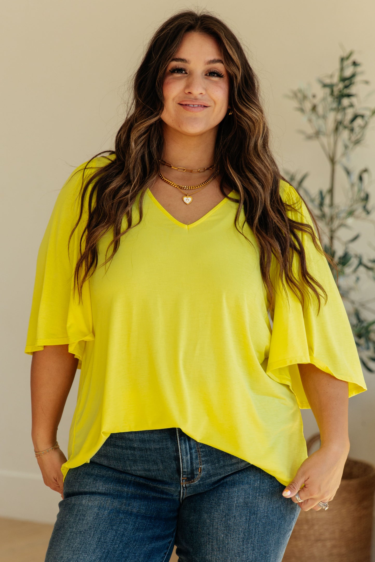 Cali Blouse in Neon Yellow