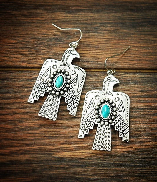 Turquoise Thunderbird Earrings