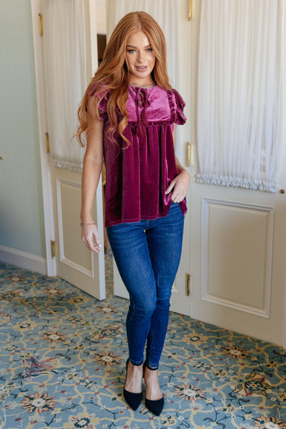 Velveteen Queen Blouse in Magenta