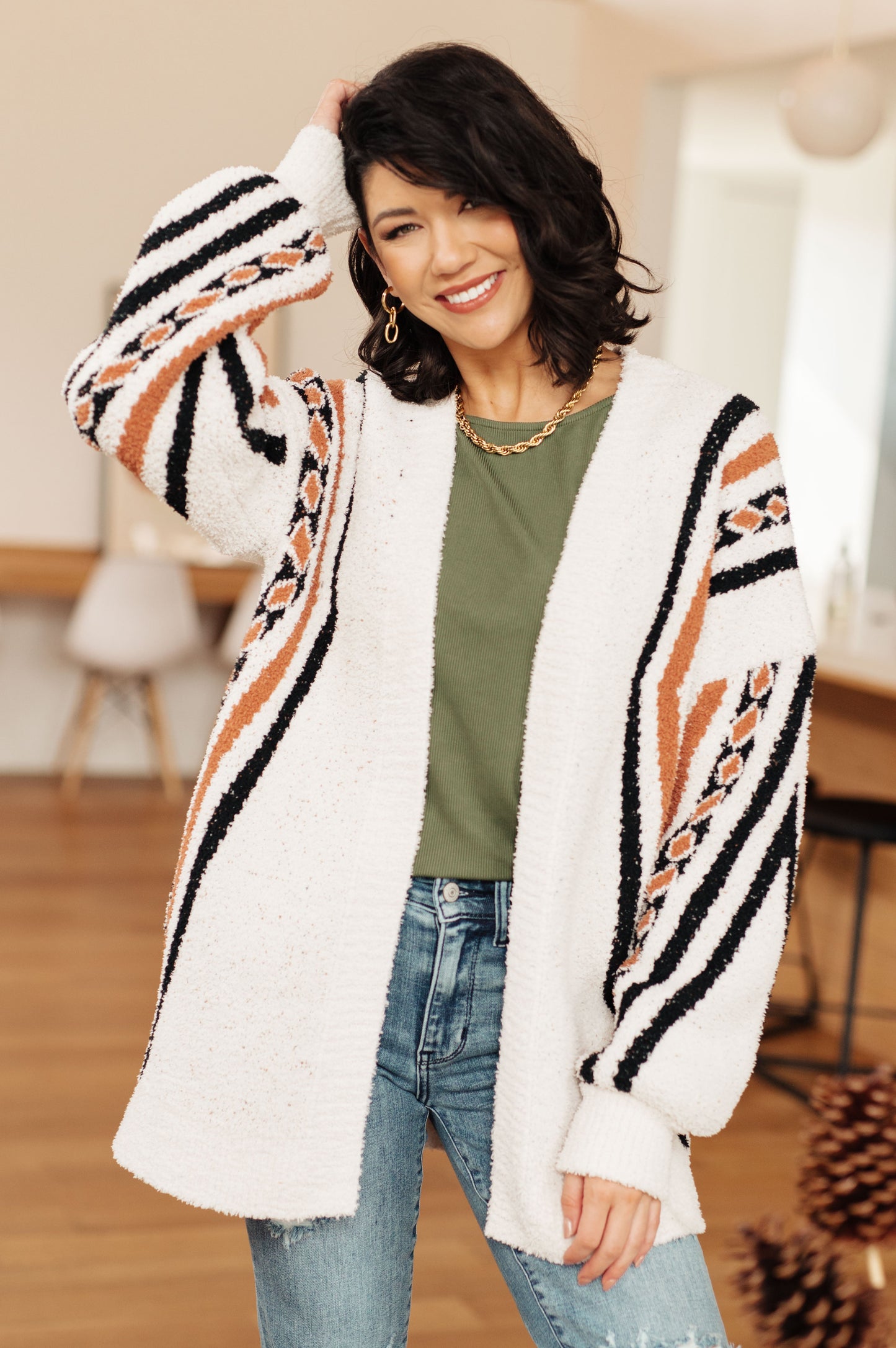 Holding On Aztec Print Cardigan