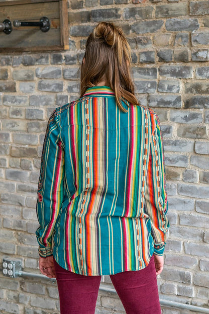 Embroidered Serape Button Down