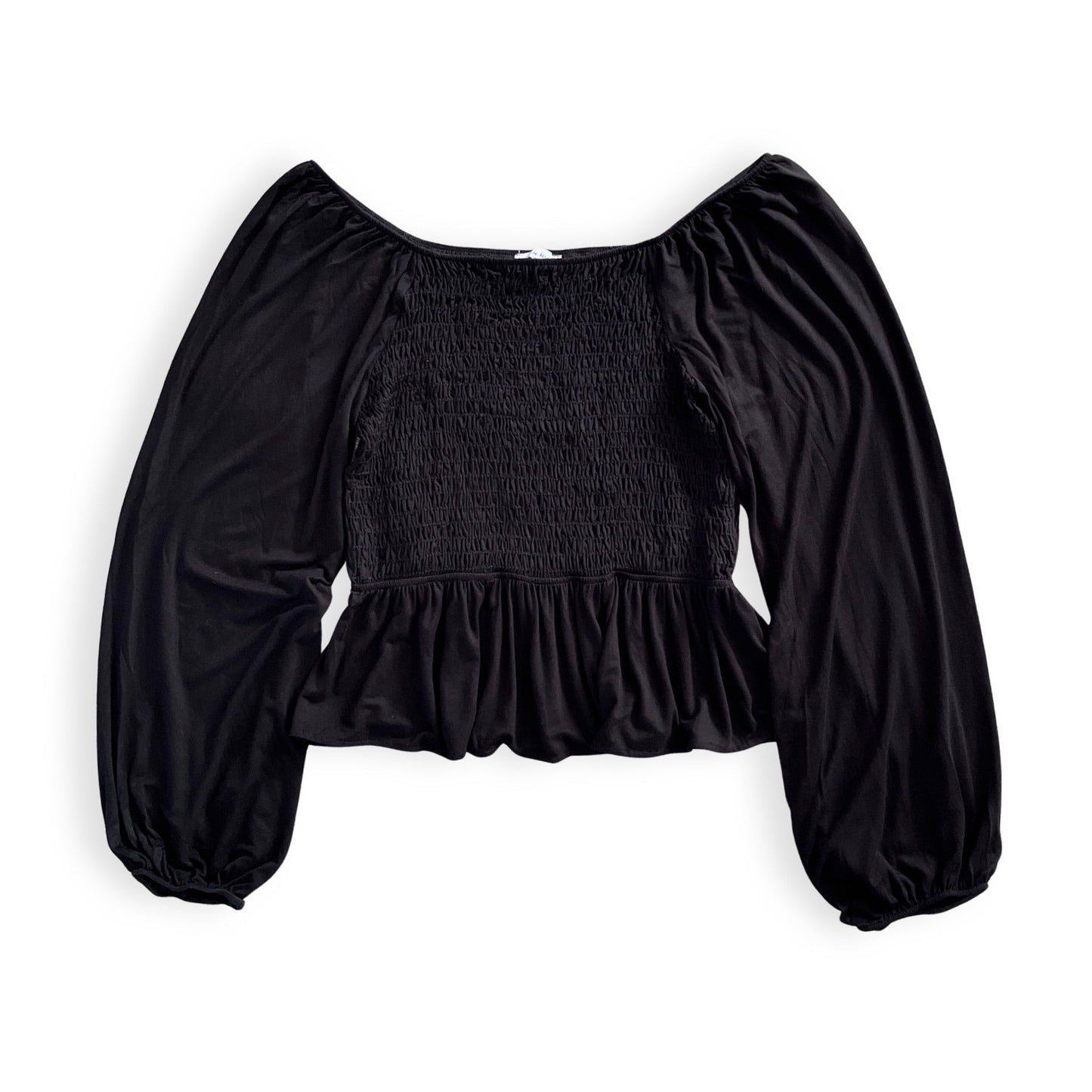 Smocked Top Black