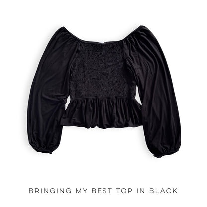 Smocked Top Black