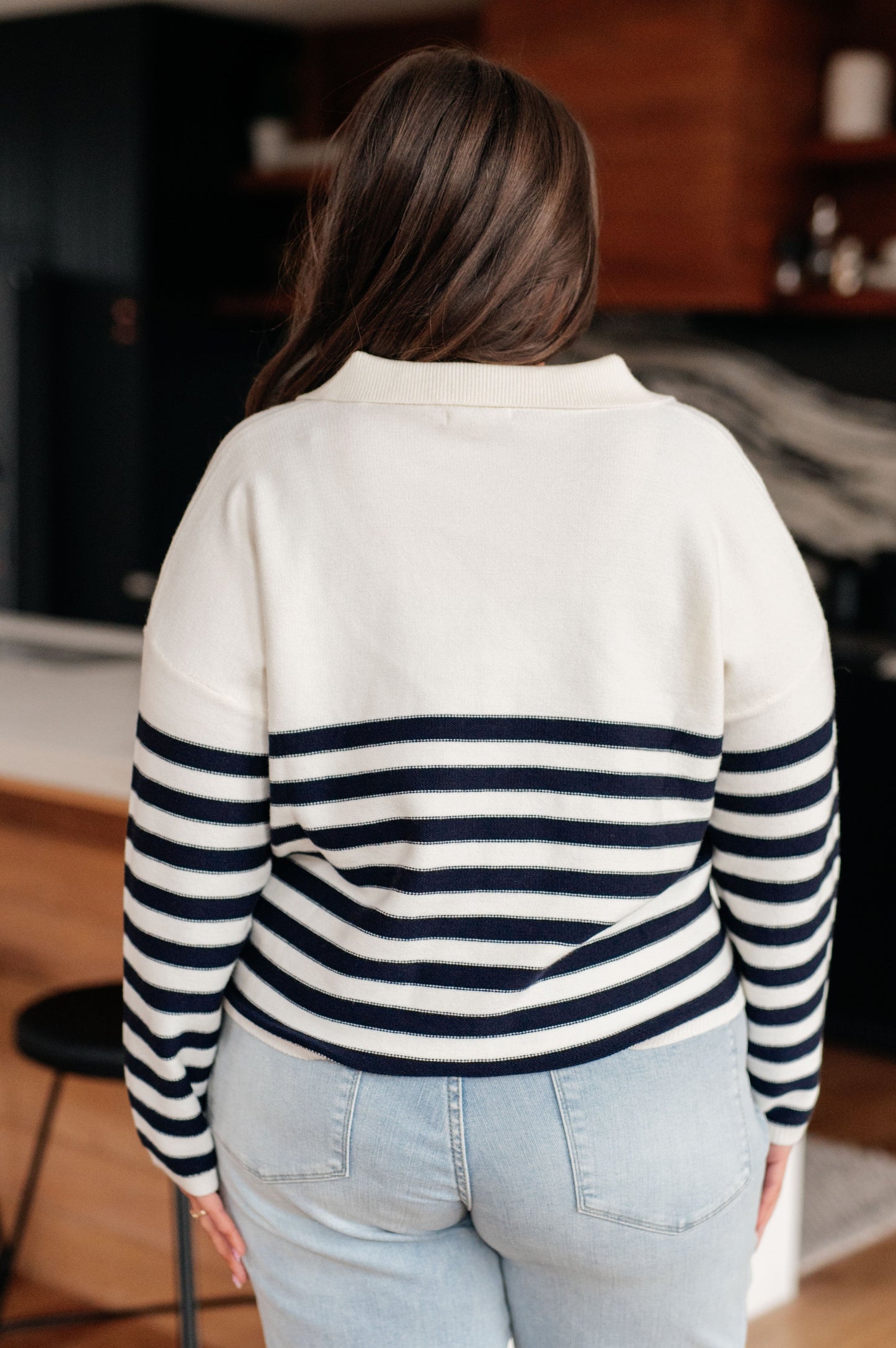 Memorable Moments Striped Sweater in White