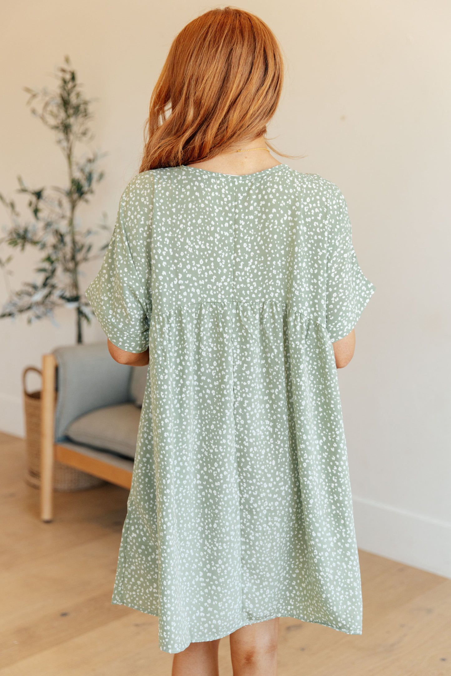 Rodeo Lights Dolman Sleeve Dress in Green Floral