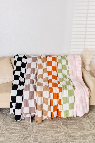 Checkered Throw Blanket Multiple Colors