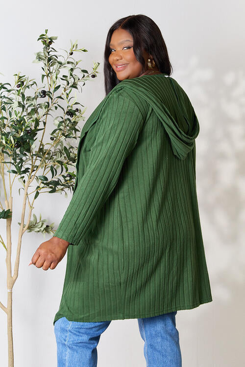 Ribbed Long Sleeve Cardigan Multiple Colors