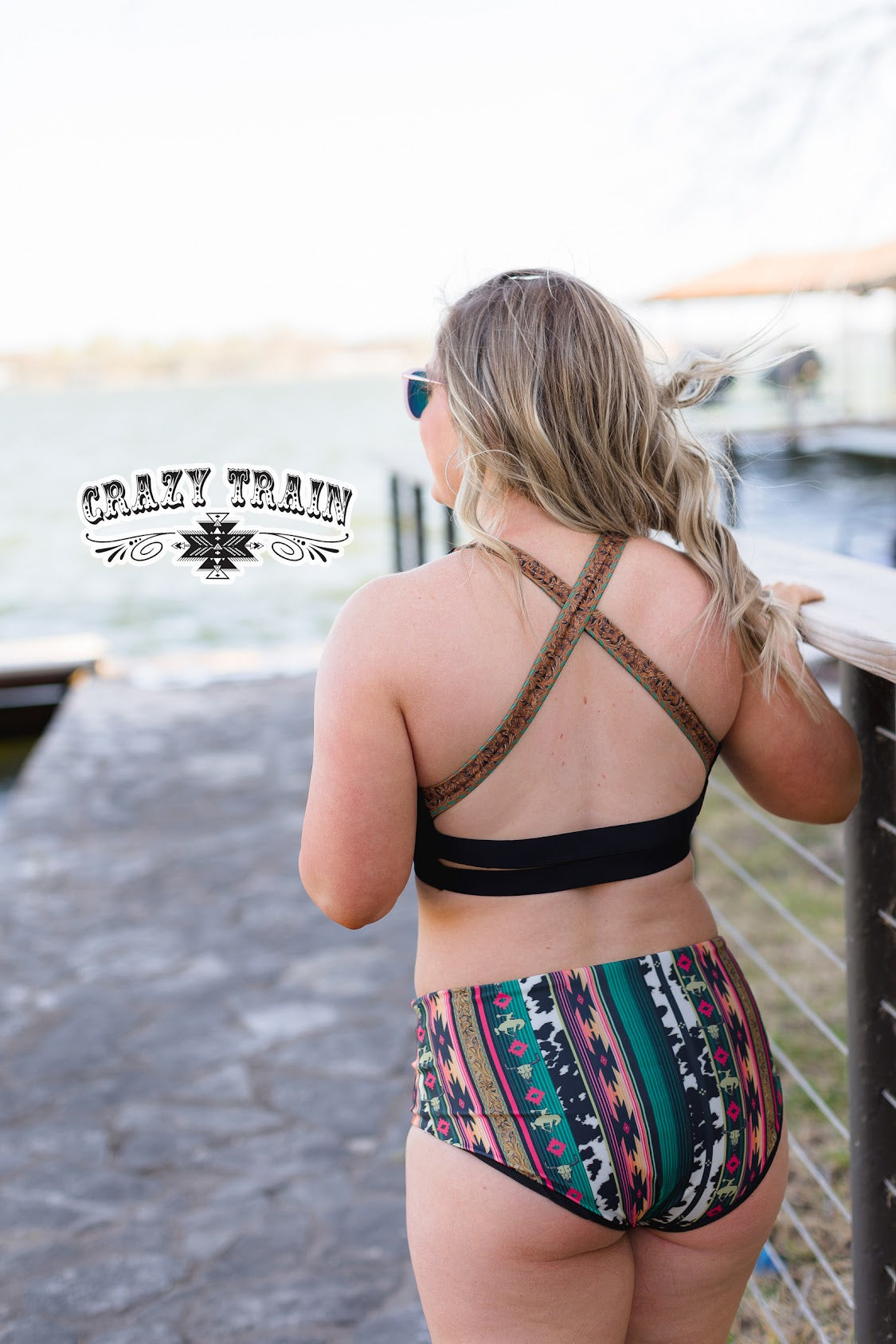 Crazy Train Saddle Strap Swim Top