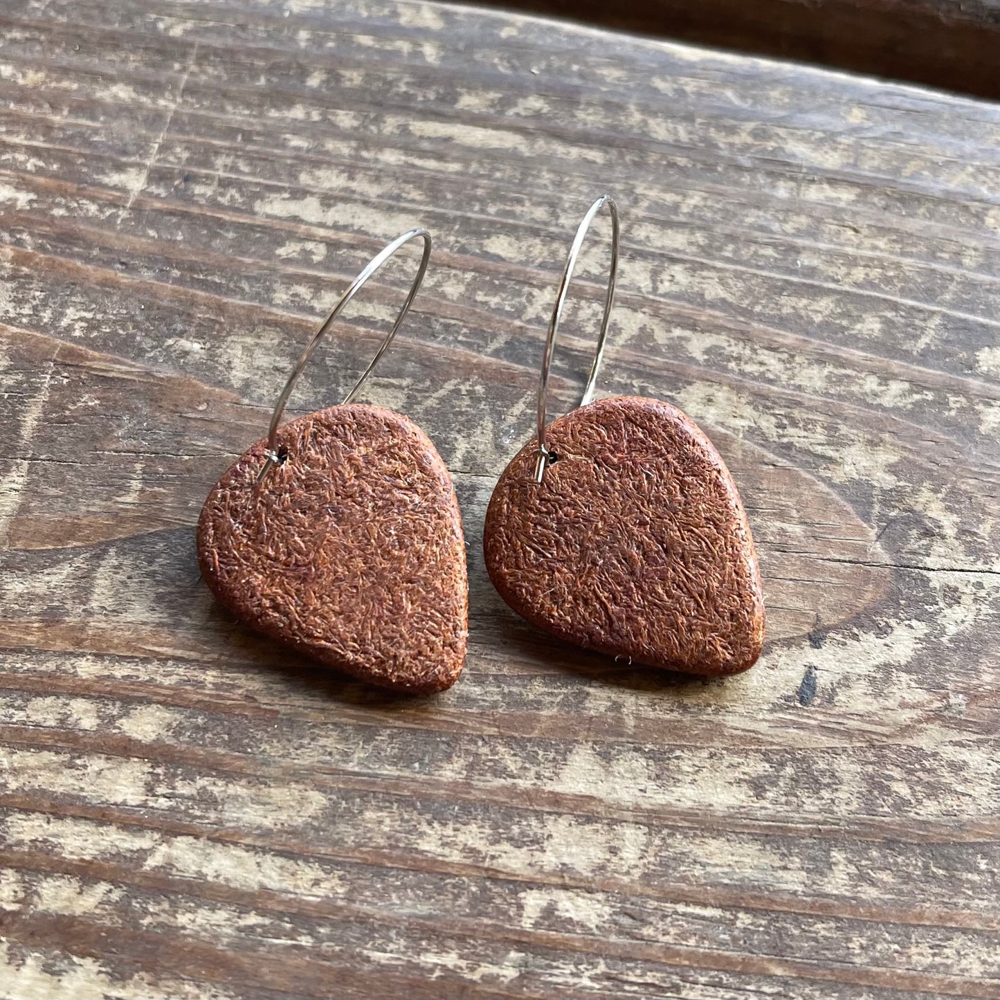 Hand Peace Sign Guitar Pick Earrings