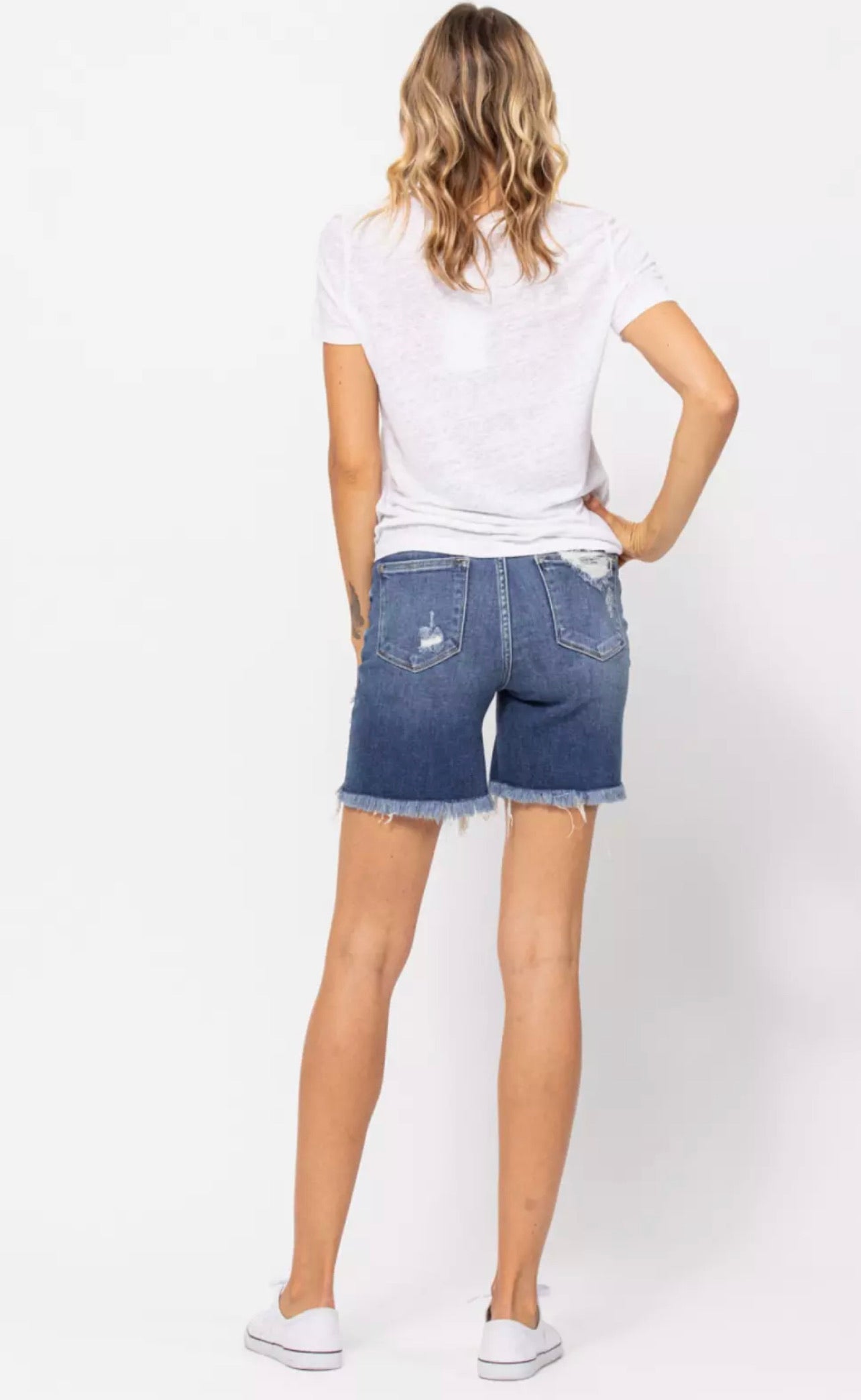 Judy Blue High Waist Destroyed Bermuda Shorts