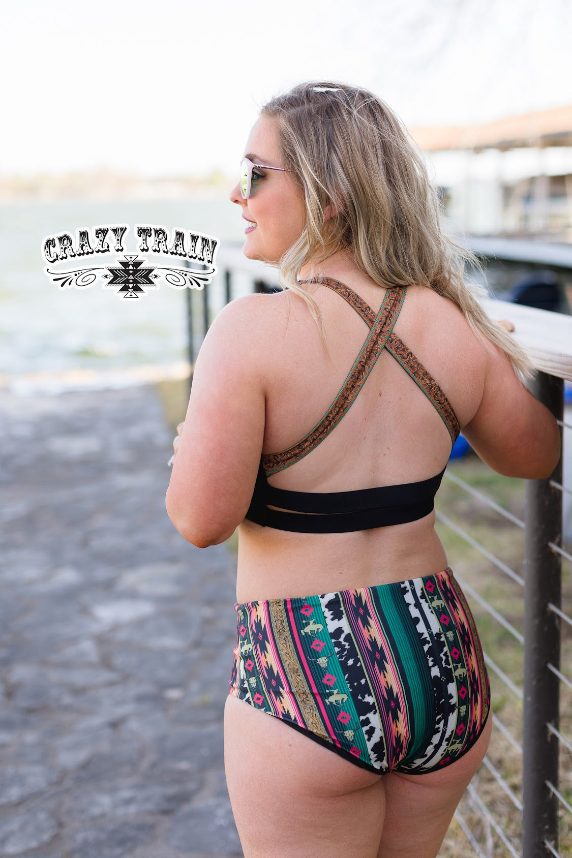 Crazy Train Saddle Strap Swim Top