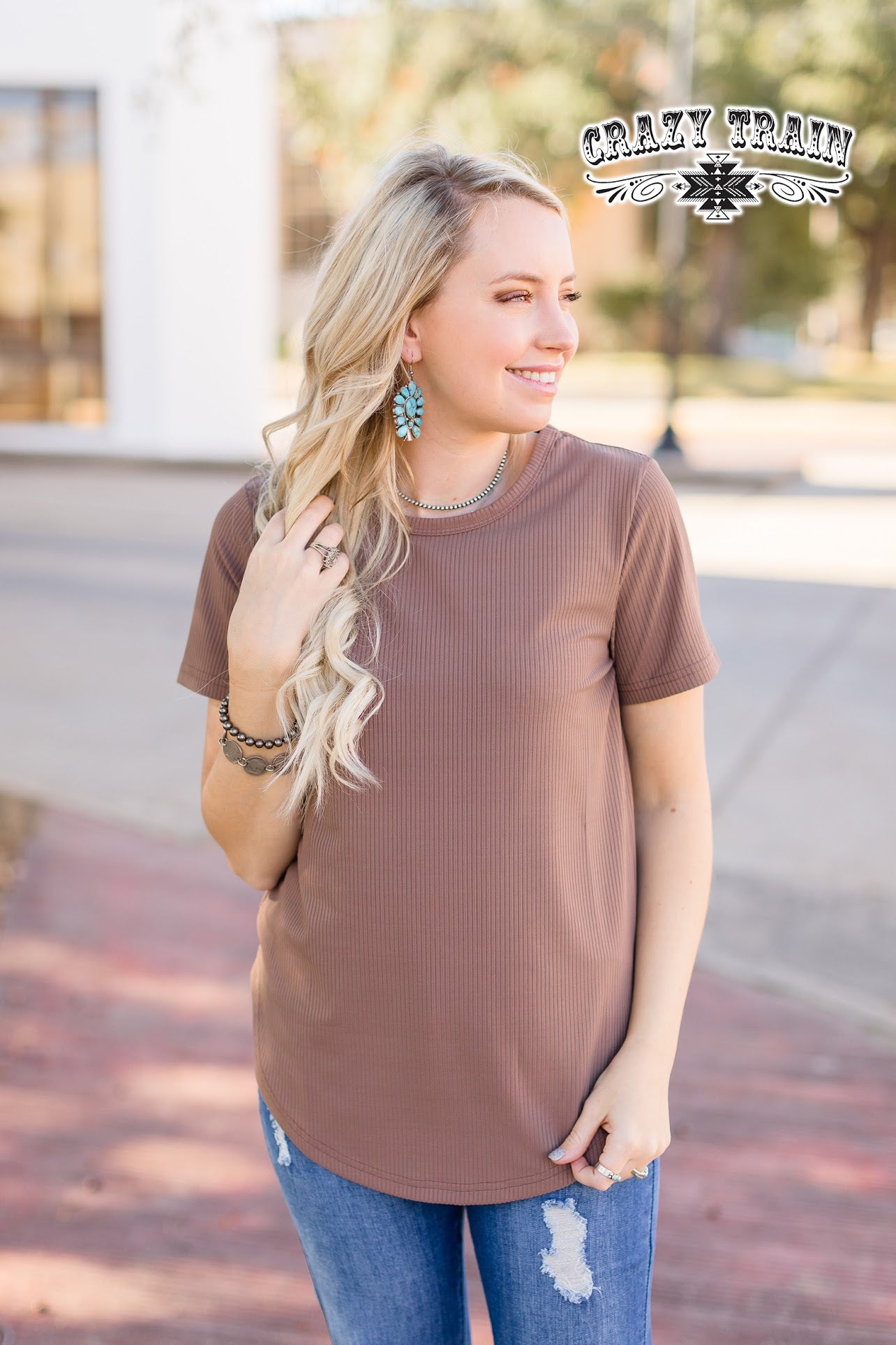 Crazy Train Solid Choice Top Taupe