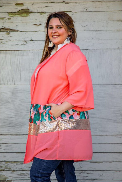 Succulent Peach Kimono