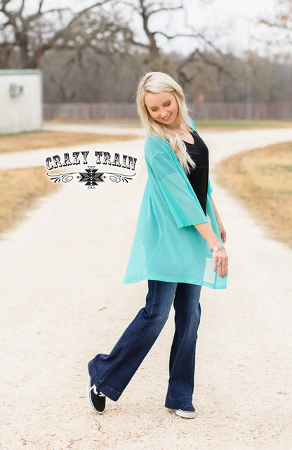 Crazy Train Crossfire Kimono Turquoise