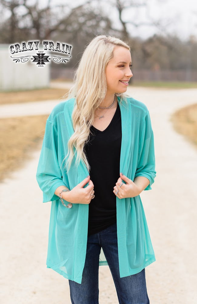 Crazy Train Crossfire Kimono Turquoise