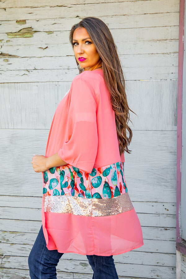 Succulent Peach Kimono