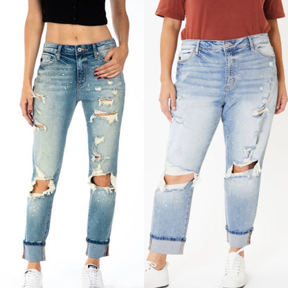 KanCan Paint Splatter Boyfriend Jeans