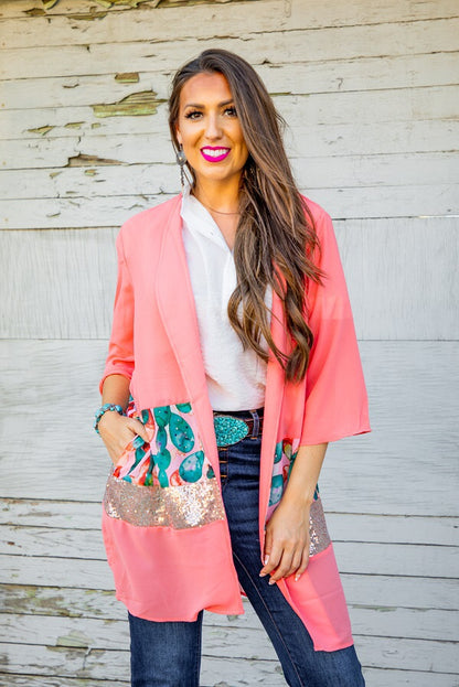 Succulent Peach Kimono