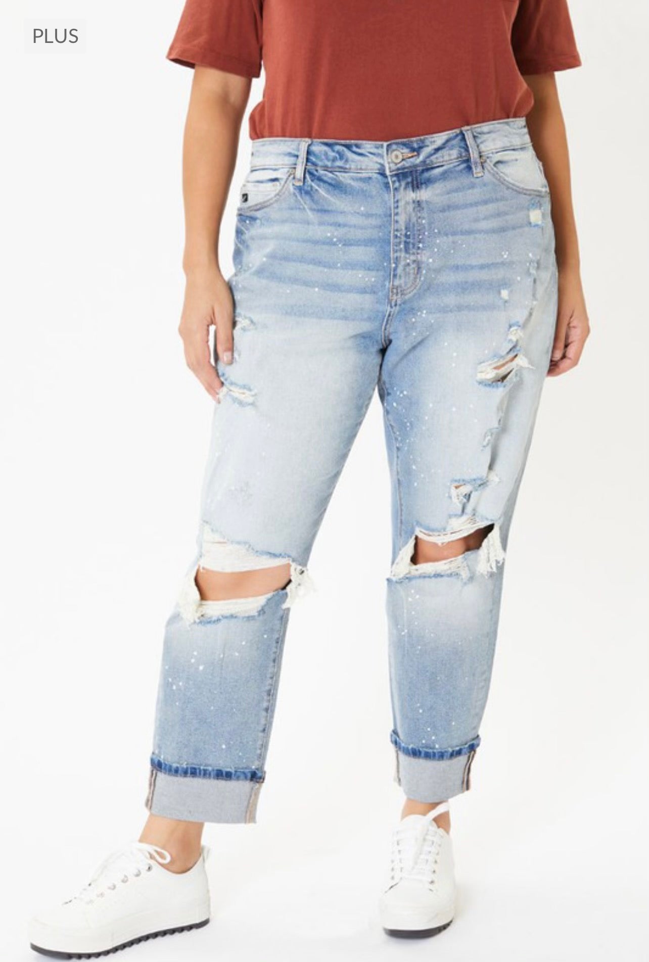 KanCan Paint Splatter Boyfriend Jeans