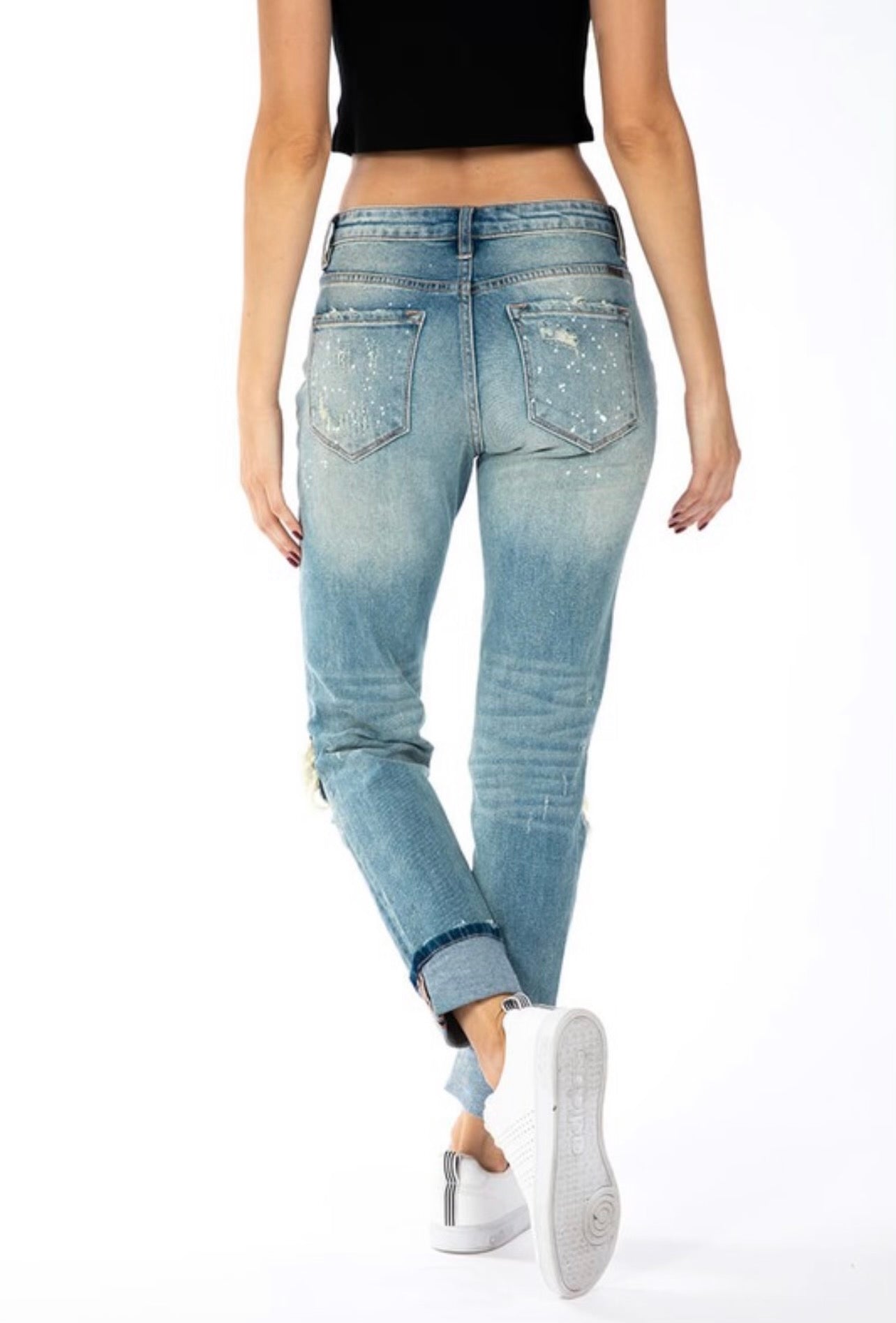 KanCan Paint Splatter Boyfriend Jeans