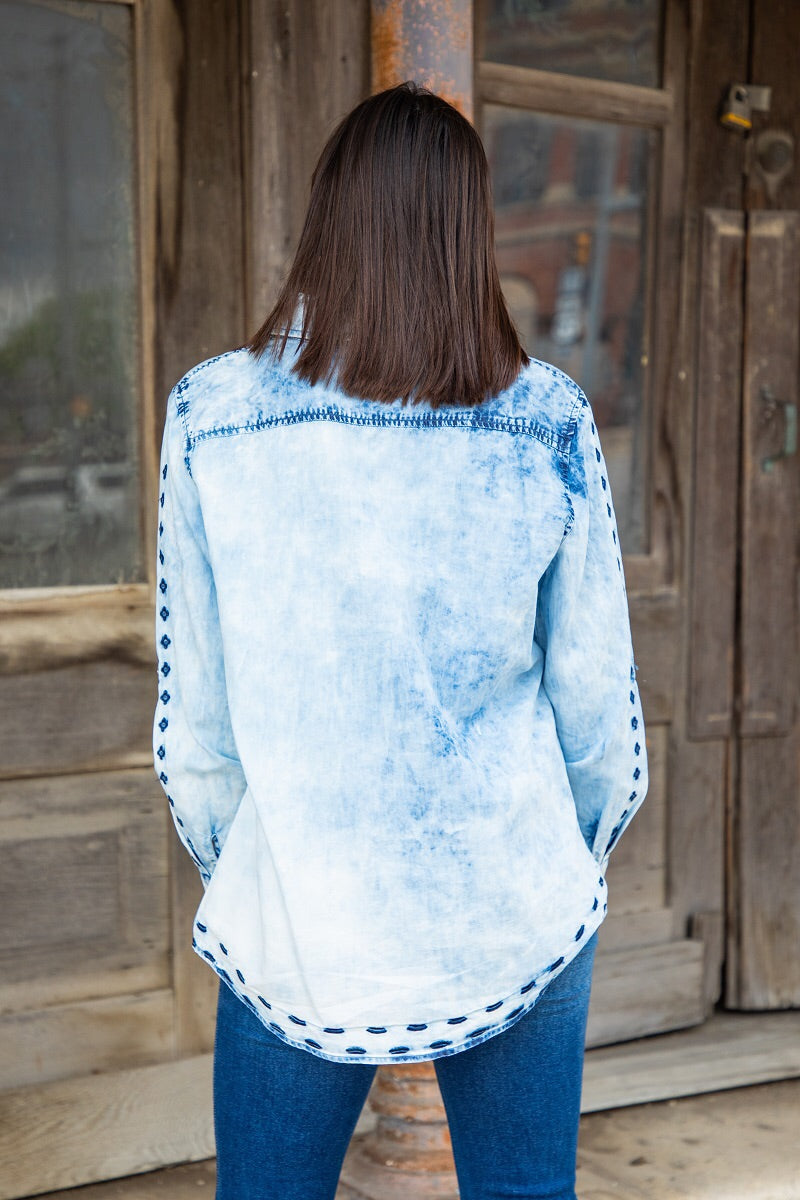 "Blue Jean Baby" Denim Blouse