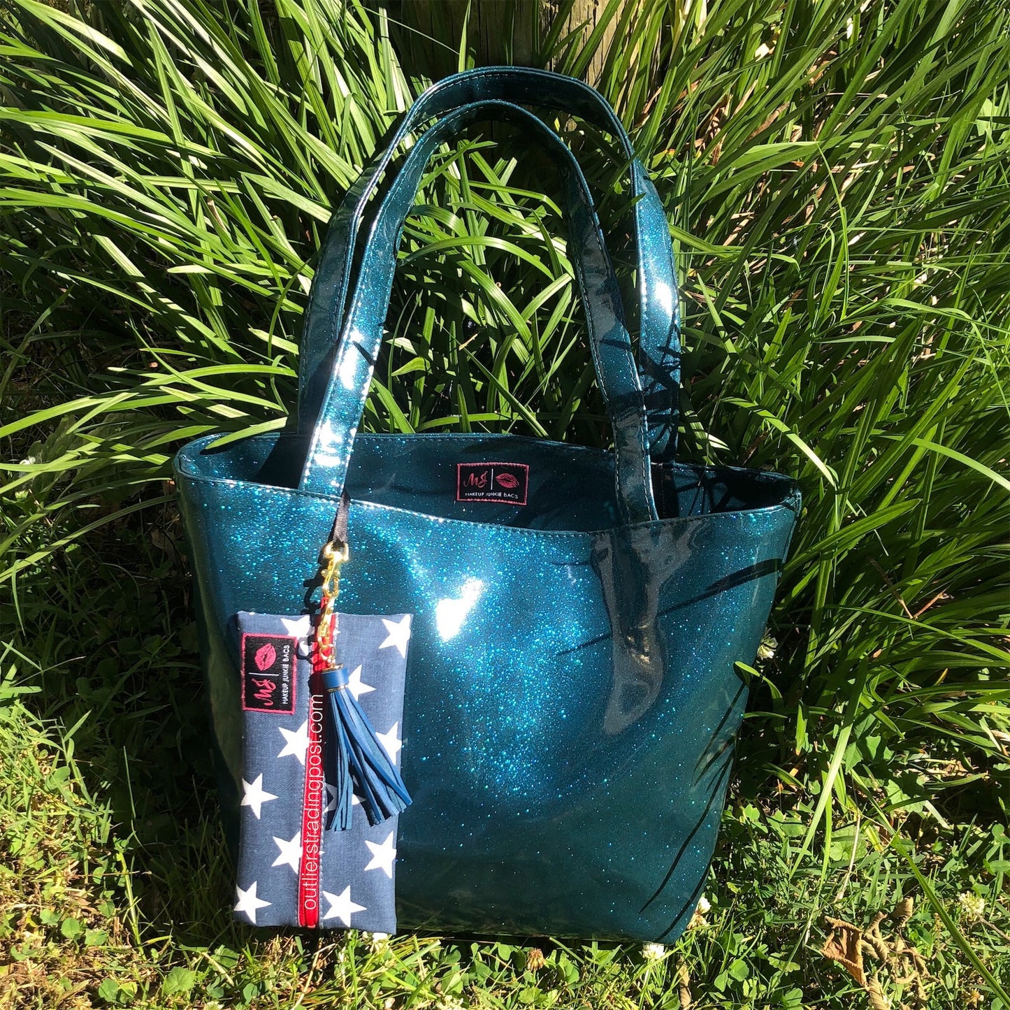 Makeup Junkie - Peacock Glitter Tote