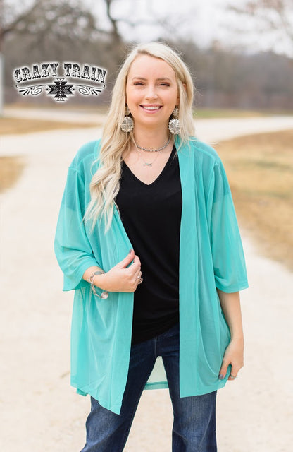 Crazy Train Crossfire Kimono Turquoise