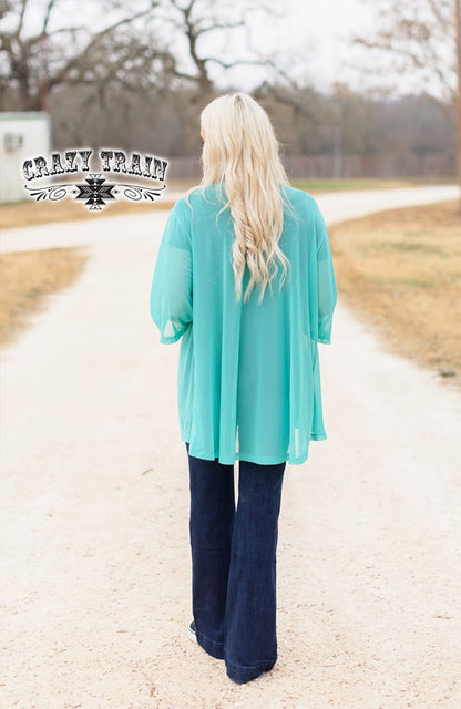 Crazy Train Crossfire Kimono Turquoise