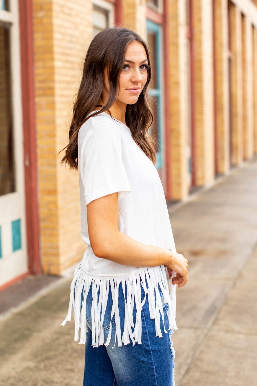 Studded Fringe Top