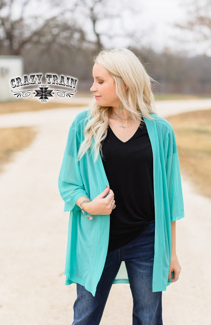 Crazy Train Crossfire Kimono Turquoise