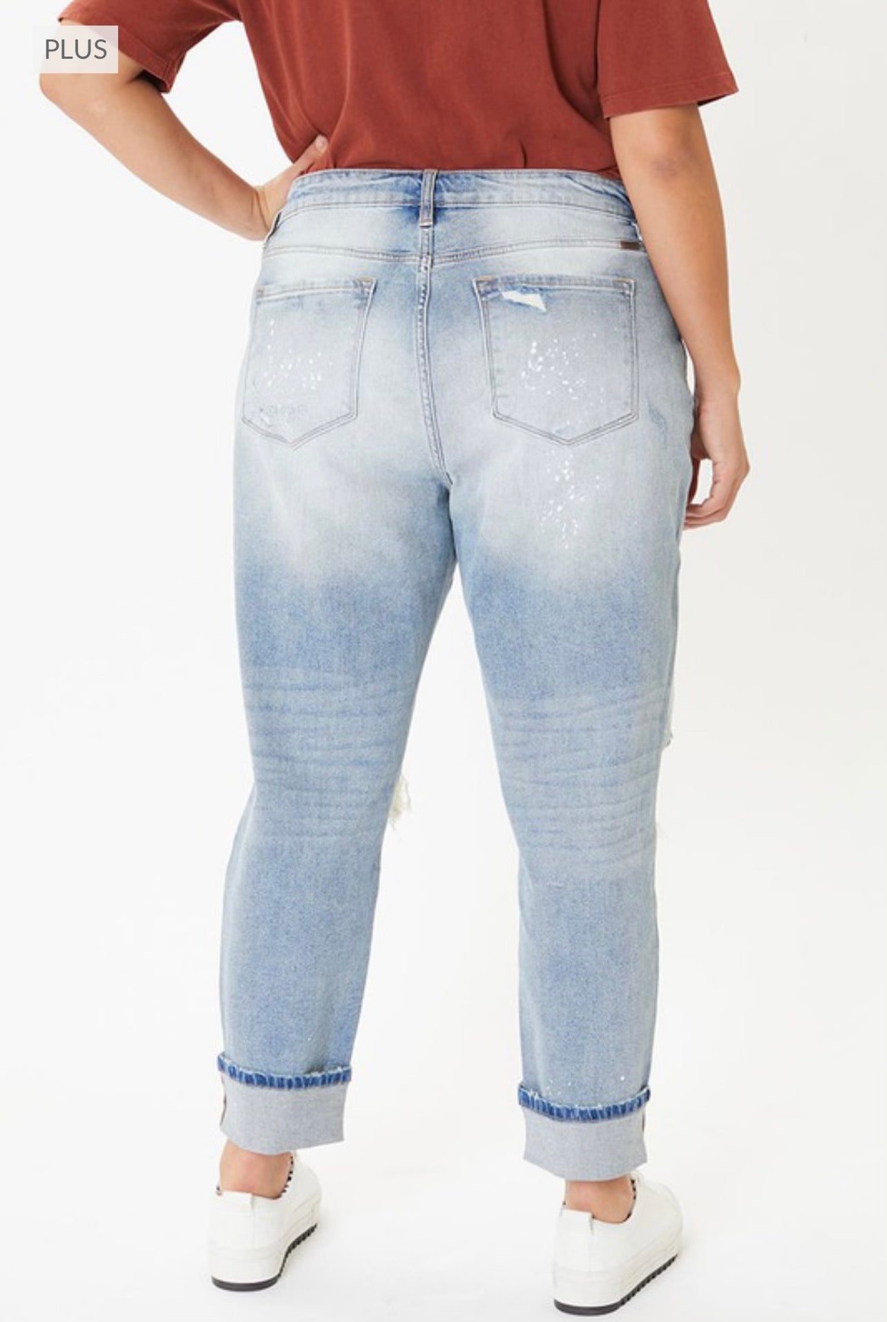 KanCan Paint Splatter Boyfriend Jeans