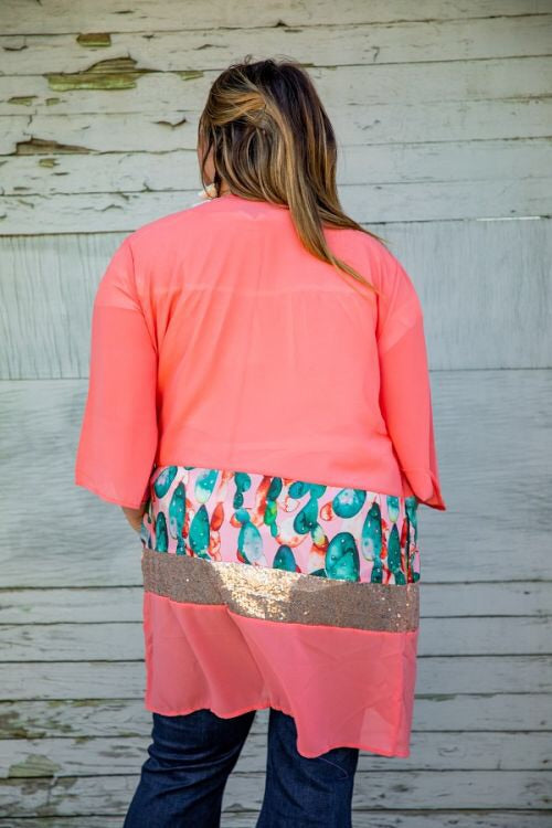 Succulent Peach Kimono